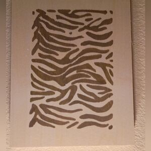 Zebra Abstract Brown Wall Art Decor On Wood Canvas 8x10"